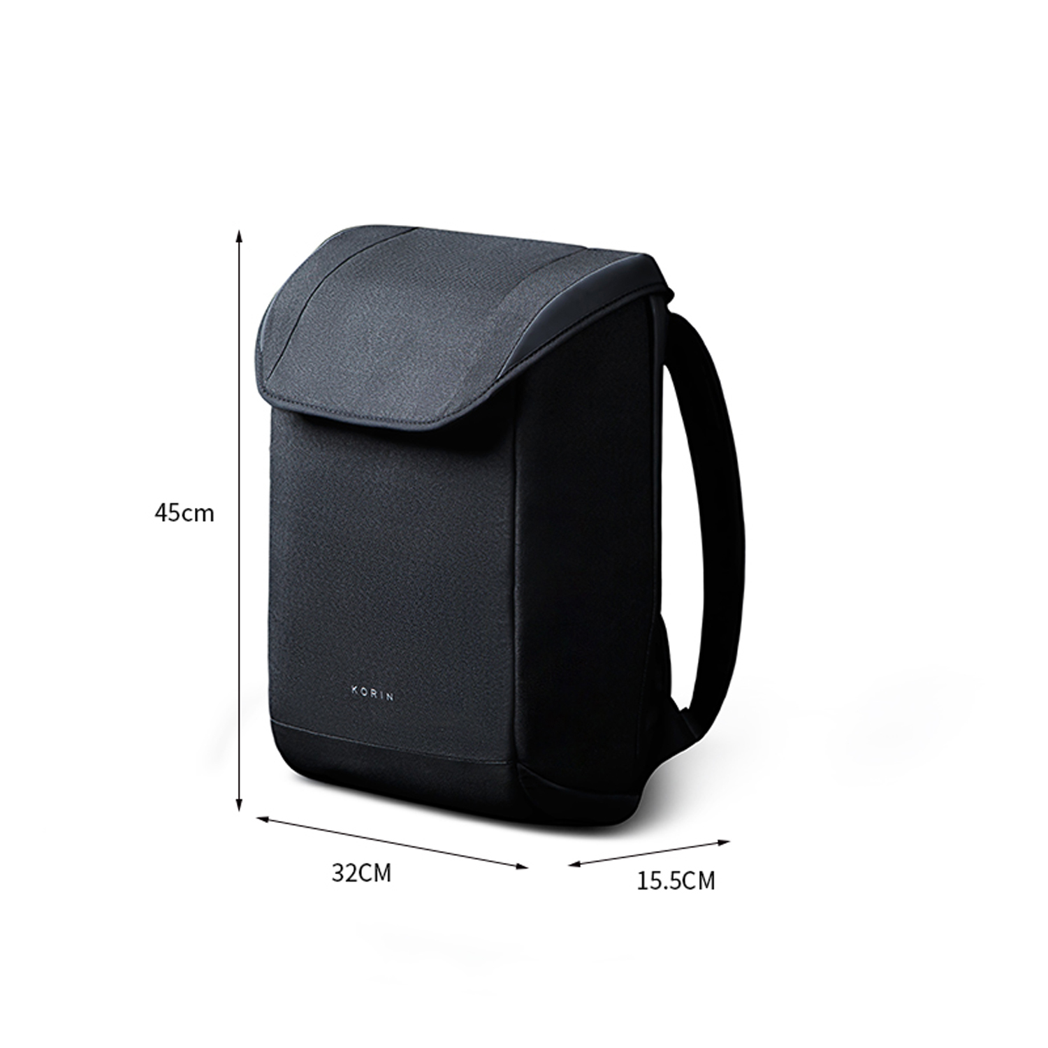 Рюкзак KORIN ClickPack X 45х32х15,5 см, с клапаном, черный-6