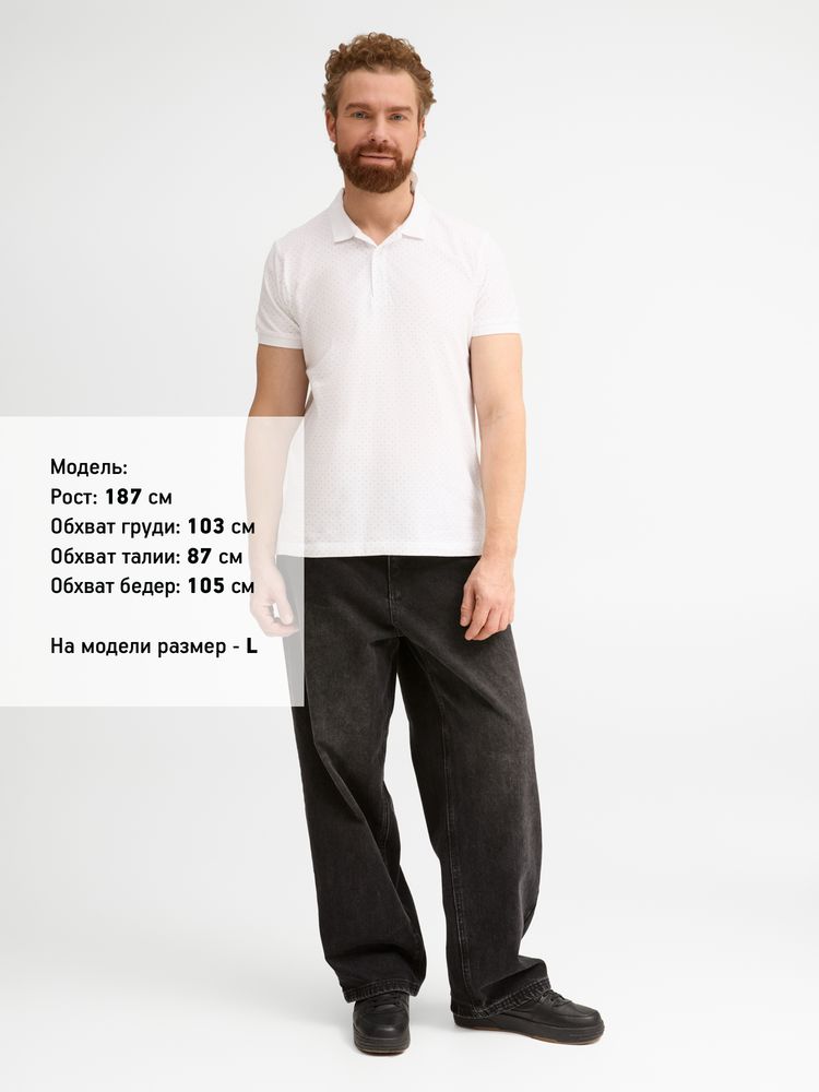 Рубашка поло мужская Brandy Men, белая с темно-синим-6