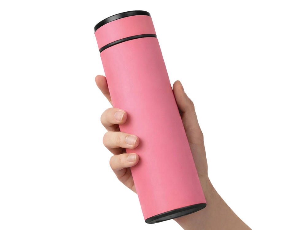 Термос Confident с покрытием soft-touch 420мл, пыльная роза-4