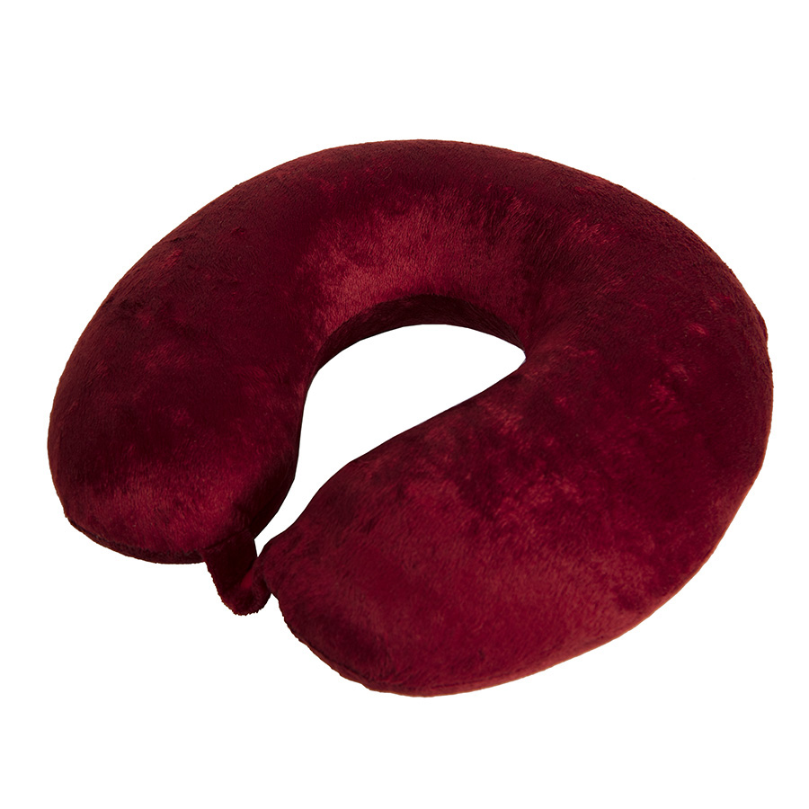 Подушка дорожная  "SOFT"; memory foam, микрофибра, красный, ярко-красный-0