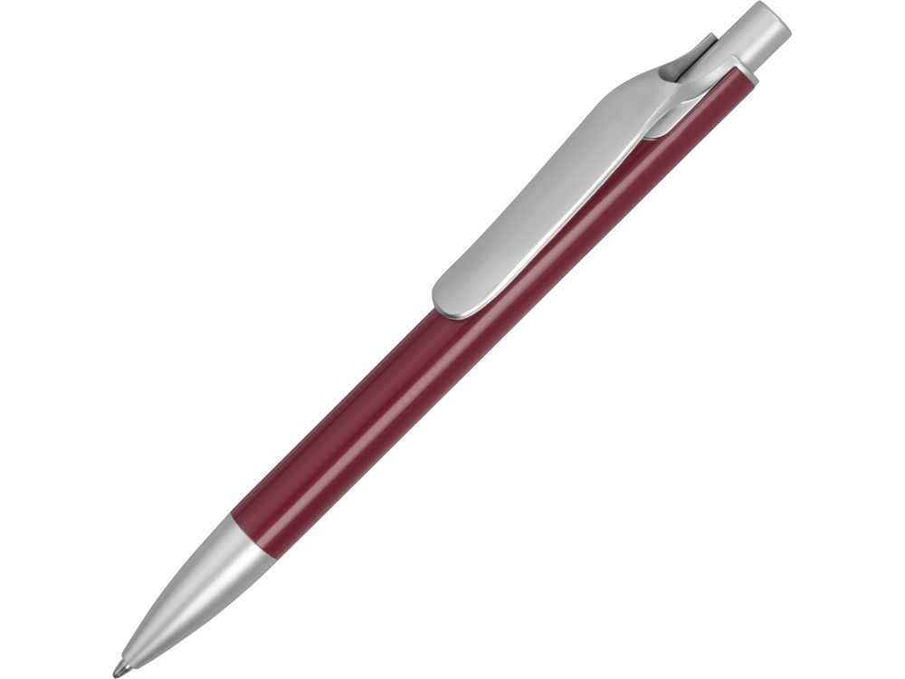 Ручка металлическая шариковая Large, бордовый/серебристый-0