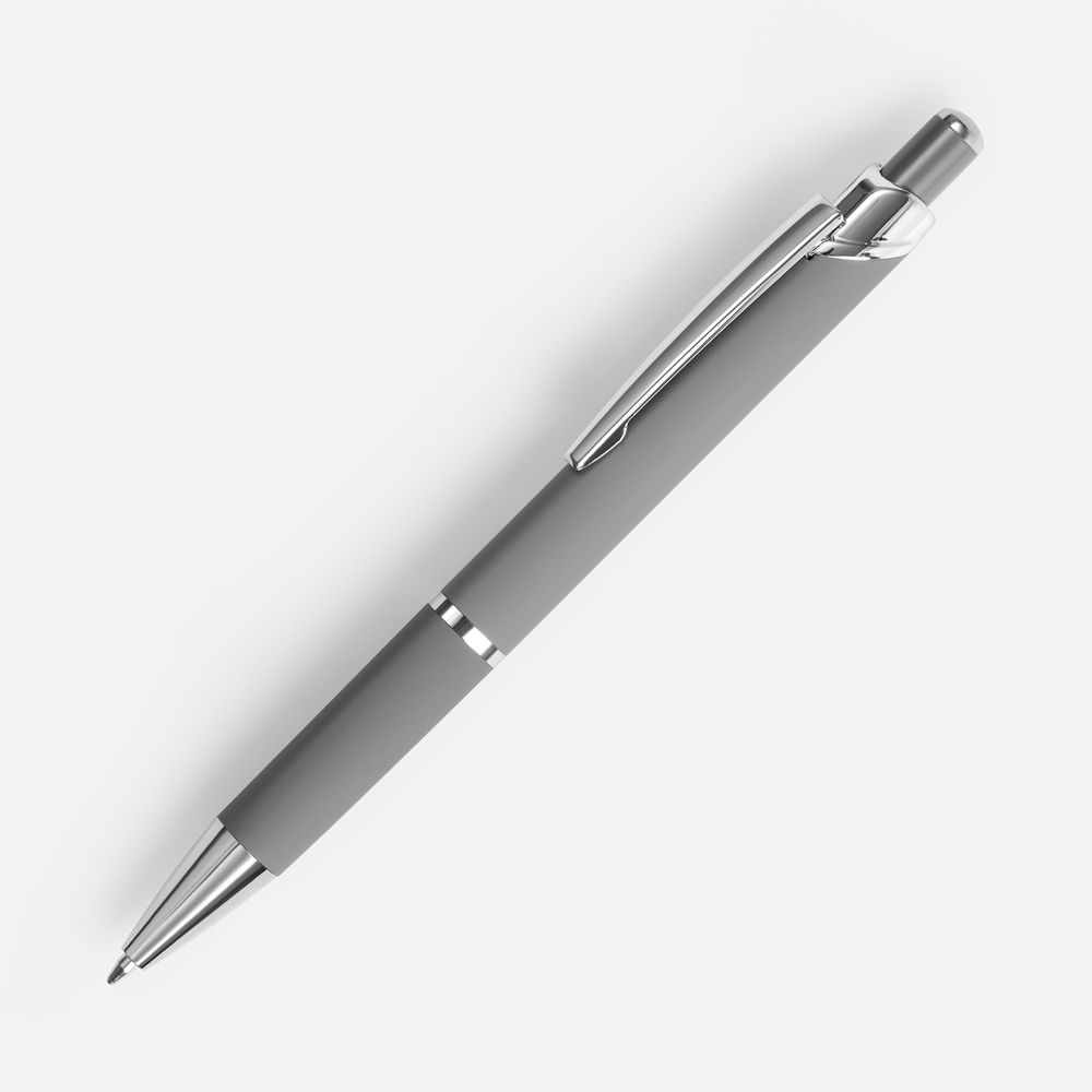 Ручка шариковая Chromos Soft Touch, серая-1