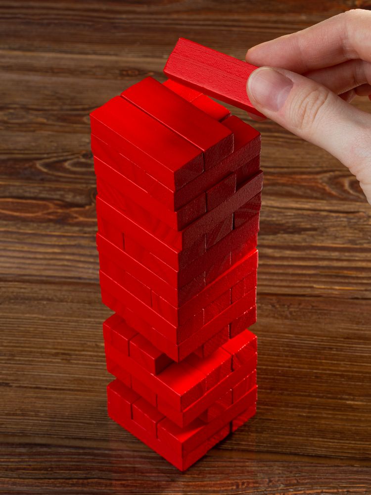 Игра «Деревянная башня мини», красная-4