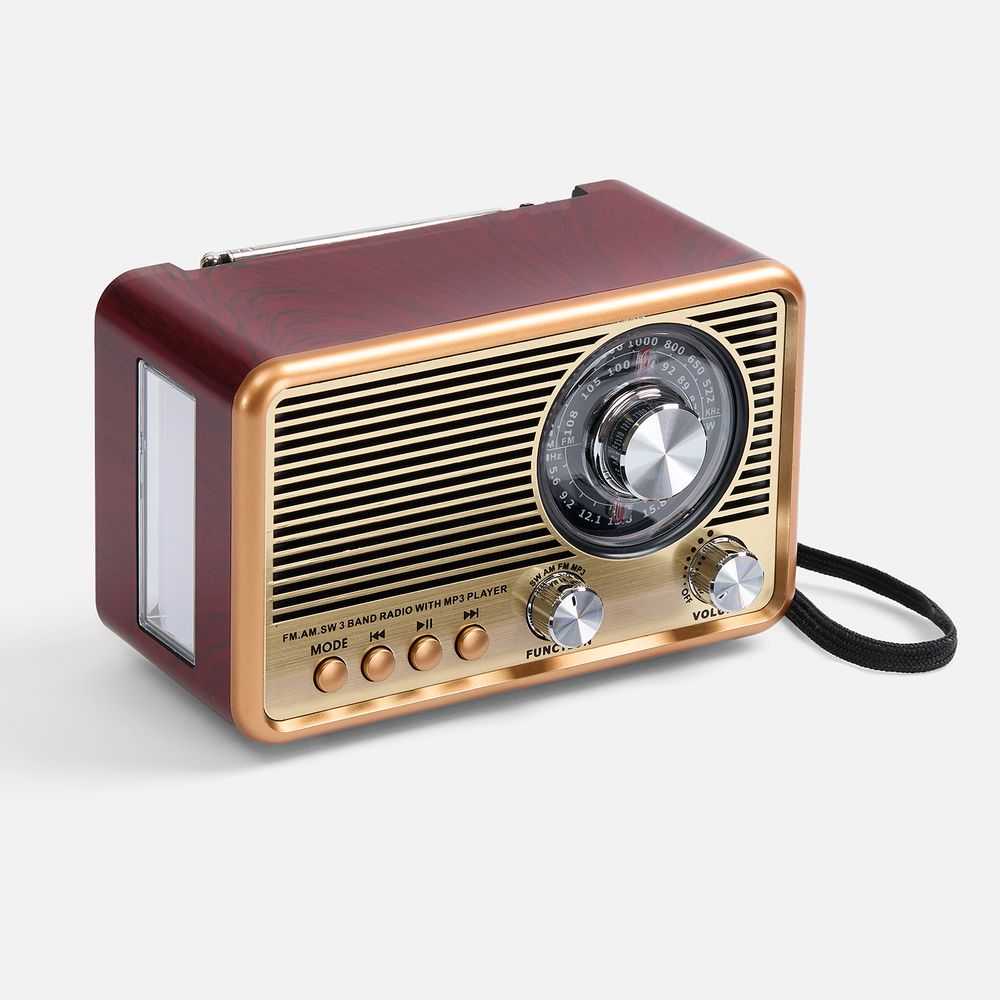 Bluetooth-колонка с радио Listenberg, коричневая-0