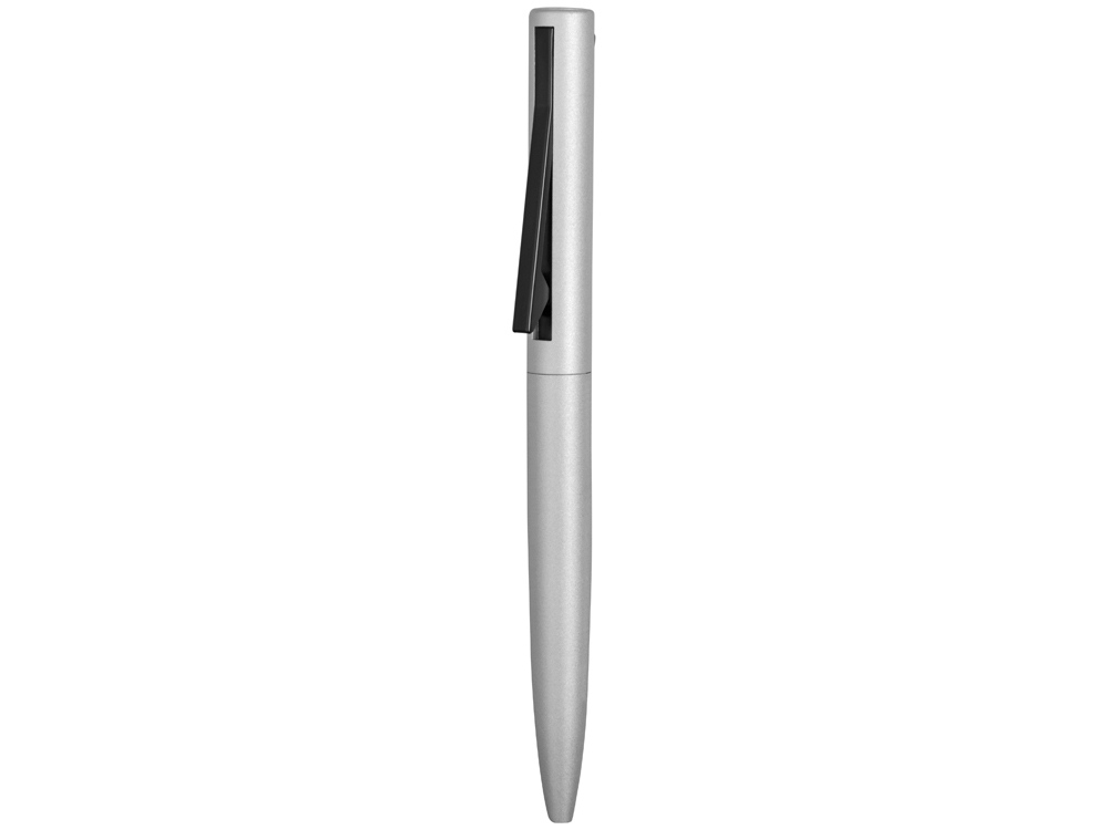 Ручка металлическая шариковая Bevel, серебристый/черный-1
