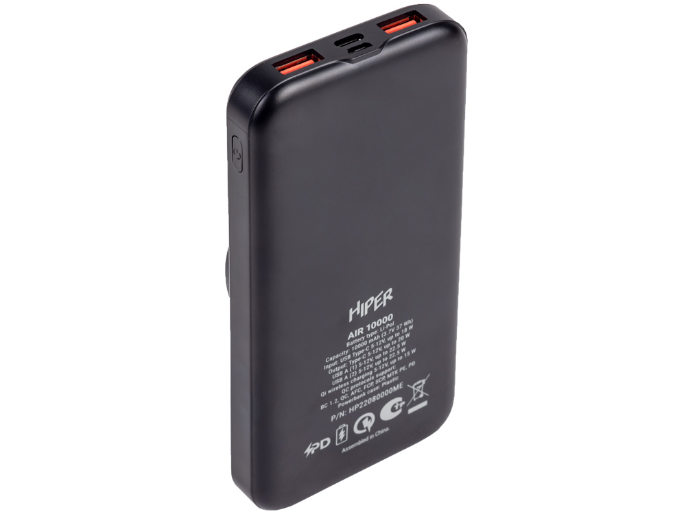 Внешний беспроводной аккумулятор AIR, 10000 mAh, черный-3