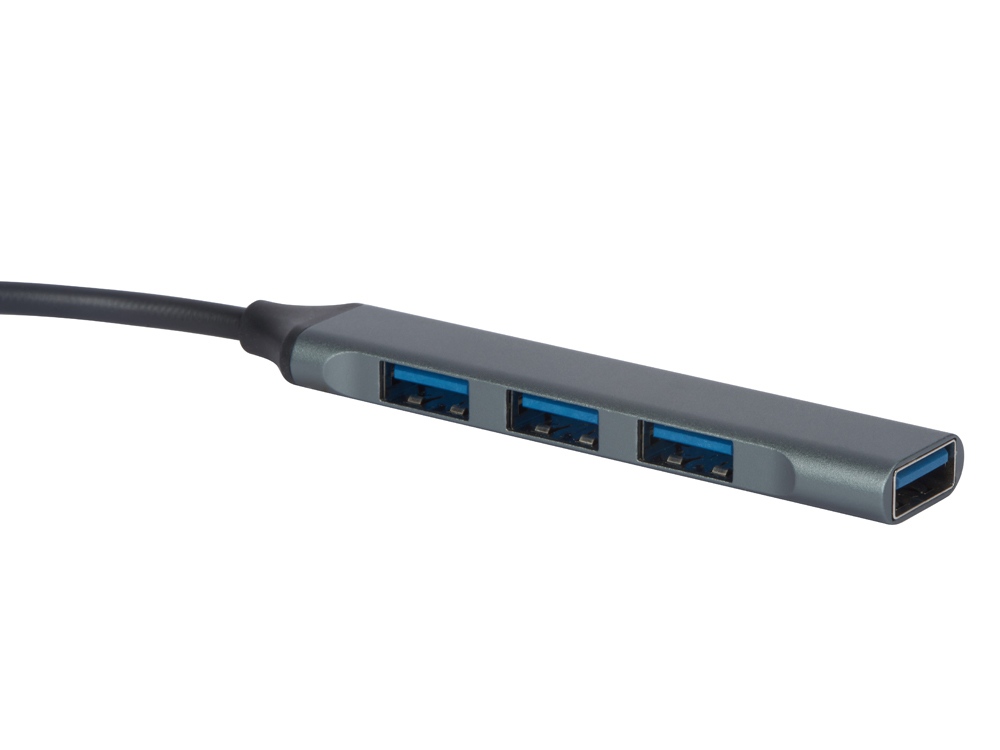 USB-хаб Link с коннектором 2-в-1 USB-C и USB-A, 2.0/3.0, серый-1
