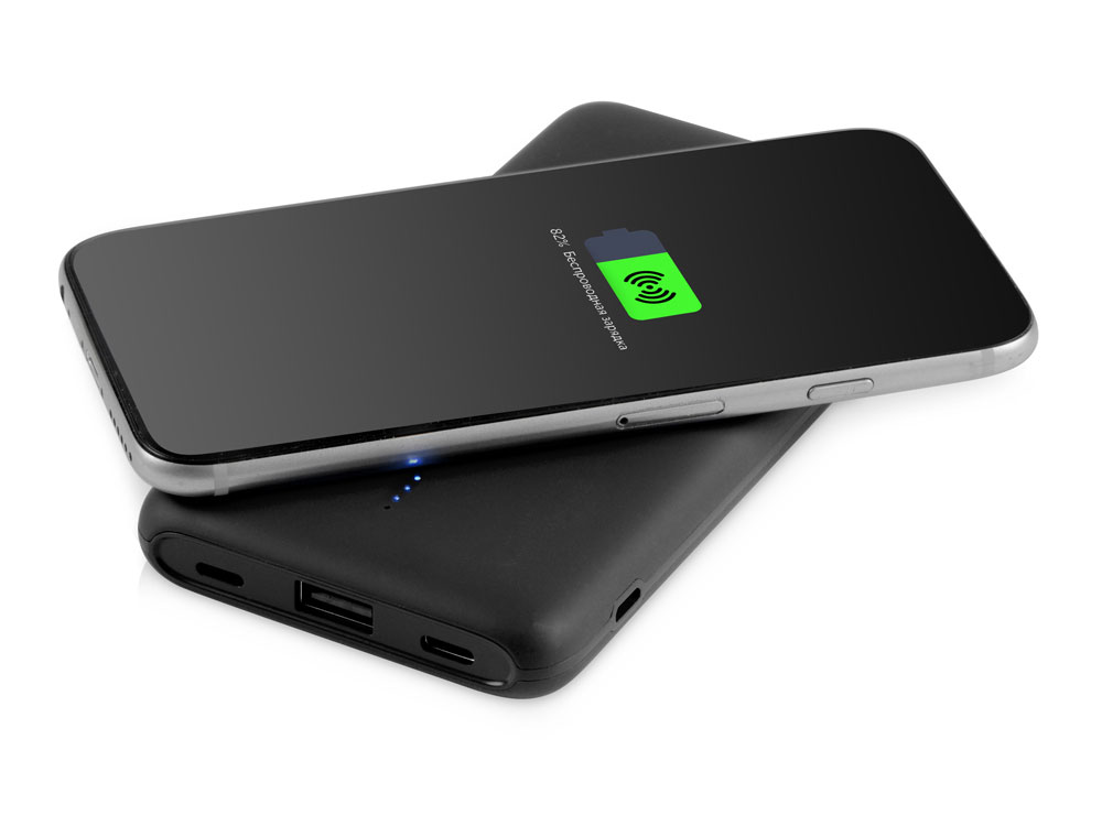 Внешний беспроводной аккумулятор с подсветкой лого Reserve X v.2, 8000 mAh, ярко-черный-2