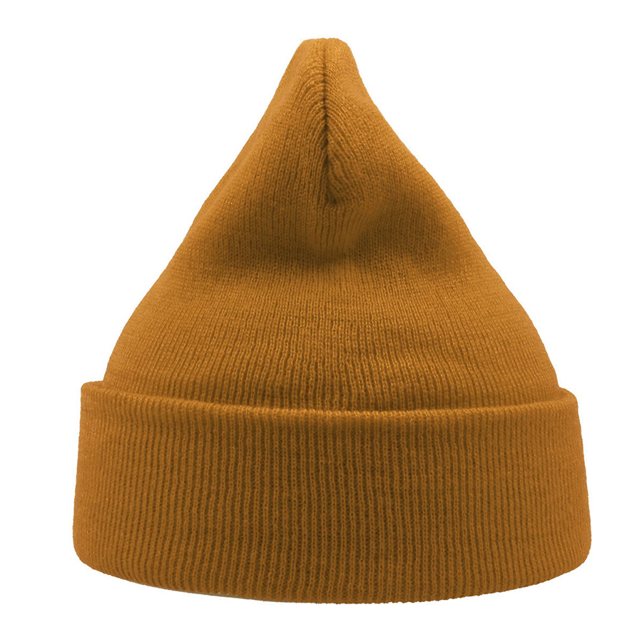 Шапка вязаная  двойная Wind-S, горчичный-7