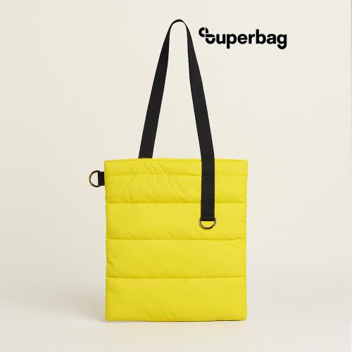 Шоппер Superbag Bubble, стёганый, с магнитной кнопкой (жёлтый с чёрным)