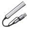 USB-хаб BRANCH 4 в 1, серый, алюминий, серый