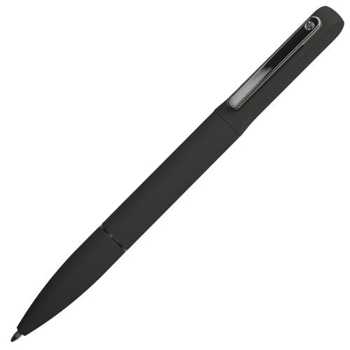 Ручка шариковая NEO с подсветкой после гравировки, soft touch, черный, серебристый
