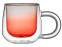 Кружка с двойными стенками с широкой ручкой и градиентным покрытием Fog, красный