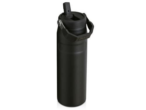 Бутылка для воды объемом 700 мл с откидной трубочкой Stanley IceFlow™ 2.0 - сплошной черный
