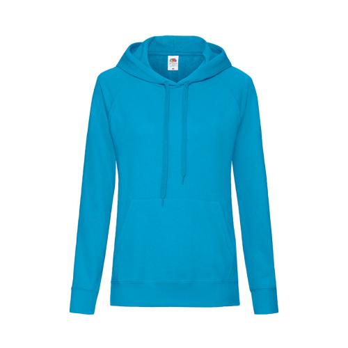Толстовка женская без начеса LIGHTWEIGH HOODED SWEAT 240, голубой лазурный