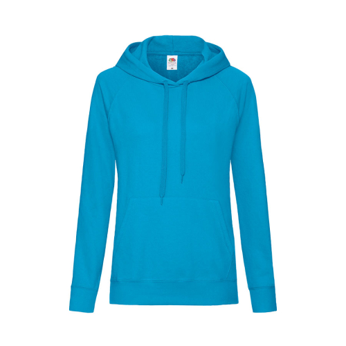 Толстовка женская без начеса LIGHTWEIGH HOODED SWEAT 240, голубой лазурный
