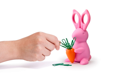 Ножницы и магнит со скрепками Bunny, Розовый