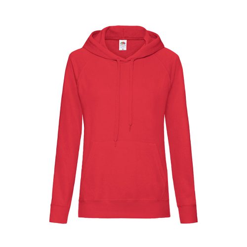 Толстовка женская без начеса LIGHTWEIGH HOODED SWEAT 240, красный