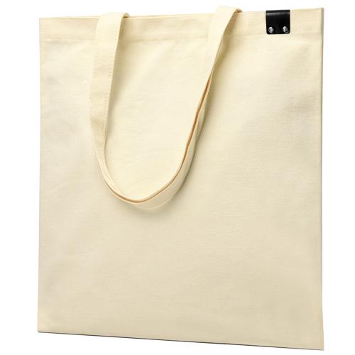 Сумка для покупок IVORY 325 г/м² с PU нашивкой, Чёрный