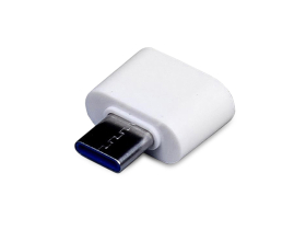 Универсальный адаптер USB Type-C папа Type-A мама, белый