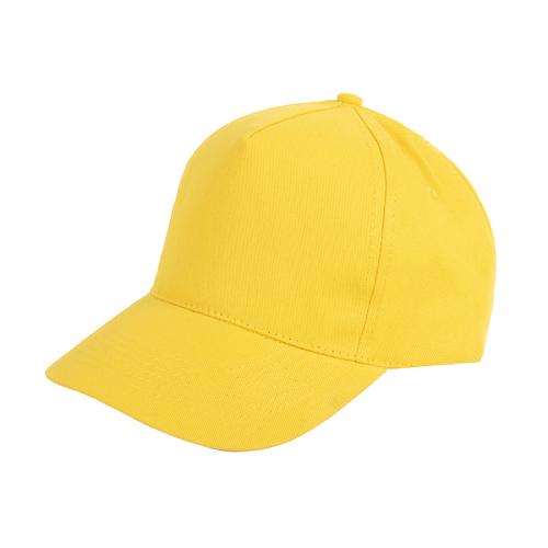 Бейсболка LIGHT, 5 клиньев,  застежка на липучке, желтый