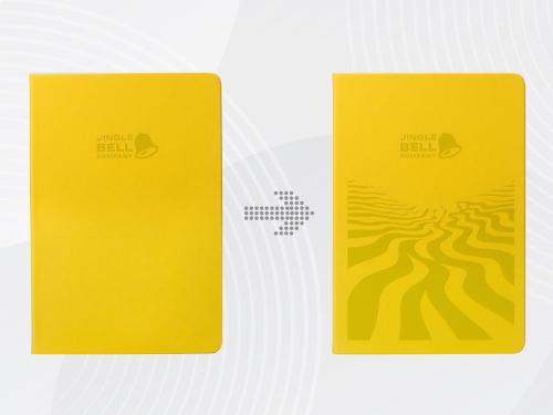 Бизнес-блокнот А5 C2 soft-touch, желтый, с УФ печатью