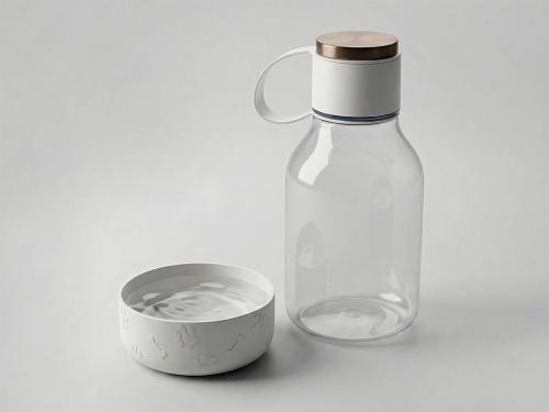 Бутылка для воды 2-в-1 Dog Bowl Bottle со съемной миской для питомцев, 1500 мл, белый