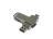 USB 2.0- флешка на 128 Гб поворотный механизм 2 в 1, c дополнительным разъемом Type-C с одноцветным металлическим клипом, серебристый