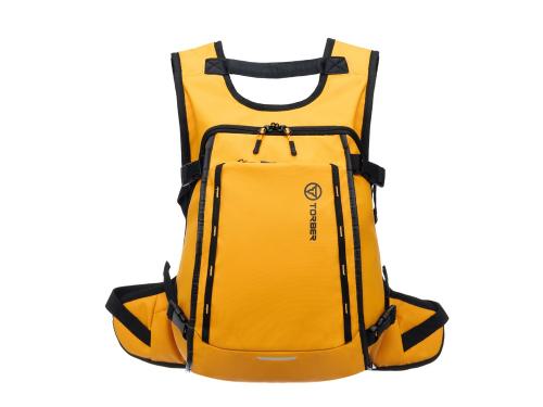Рюкзак TORBER РИТМ, желтый, полиэстер 900D с PU покрытием, 45 х 32 х 20 см