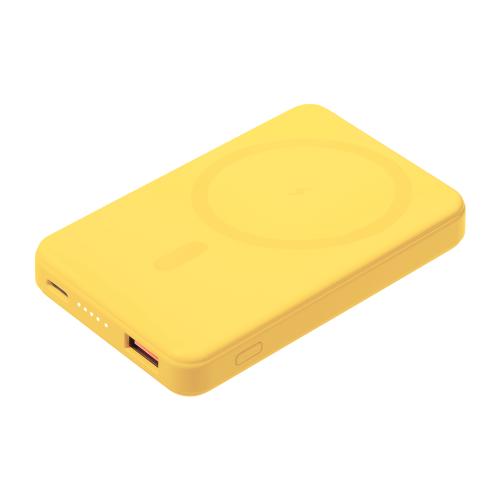 Внешний аккумулятор Ларго PD (Largo PD) 5000mAh с функцией беспроводной зарядки 15W, желтый