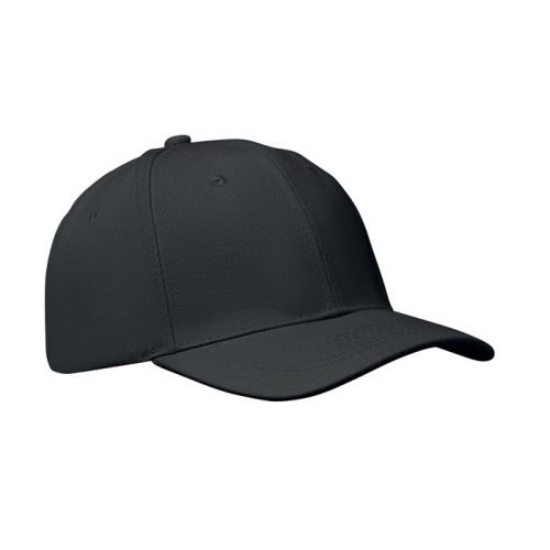 6 panel baseball cap, черный